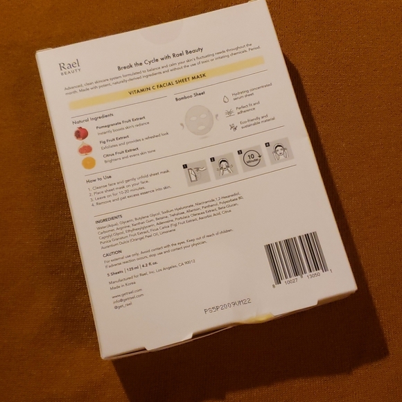 *NEW*Rael Beauty Vitamin C Facial Sheet Masks - Picture 2 of 2
